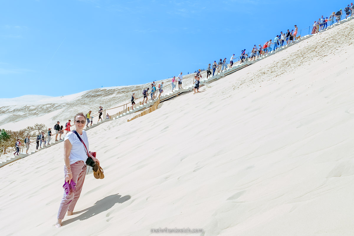 Aufstieg Dune Pilat Arcachon Frankreich