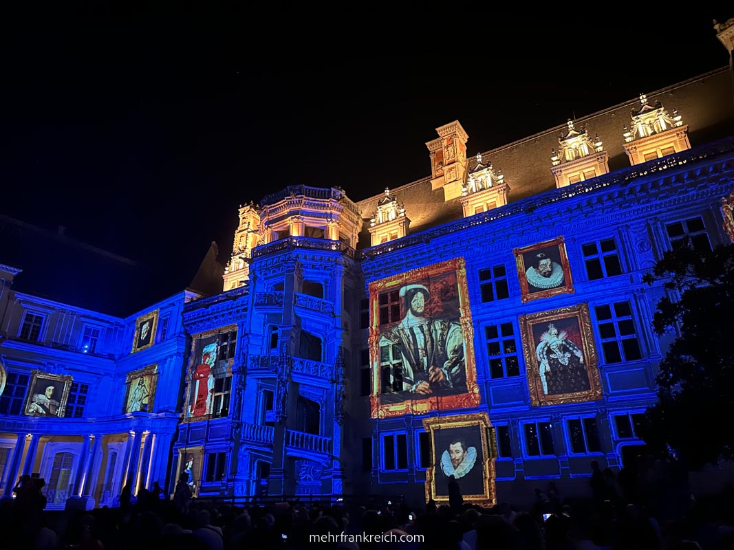 Lichtshow Chateau Blois Loire